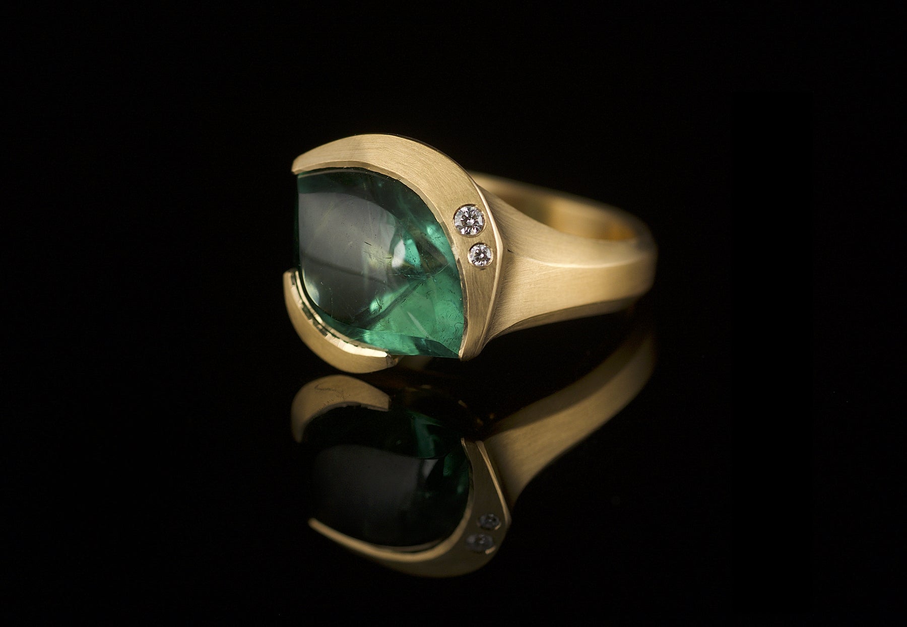 Rose gold Carve cocktail ring with fancy cut tourmaline and diamonds