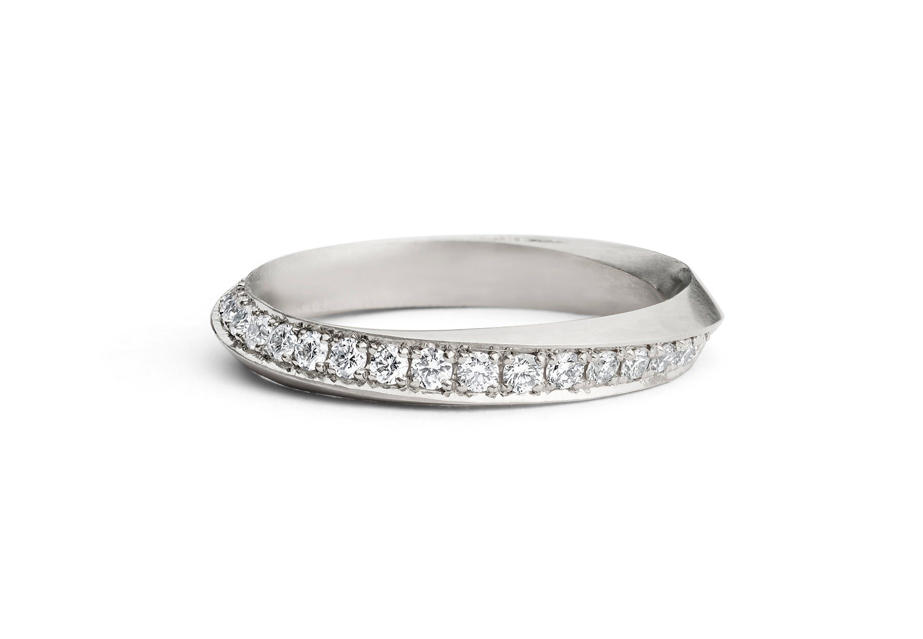 Mobius band platinum pave white diamonds