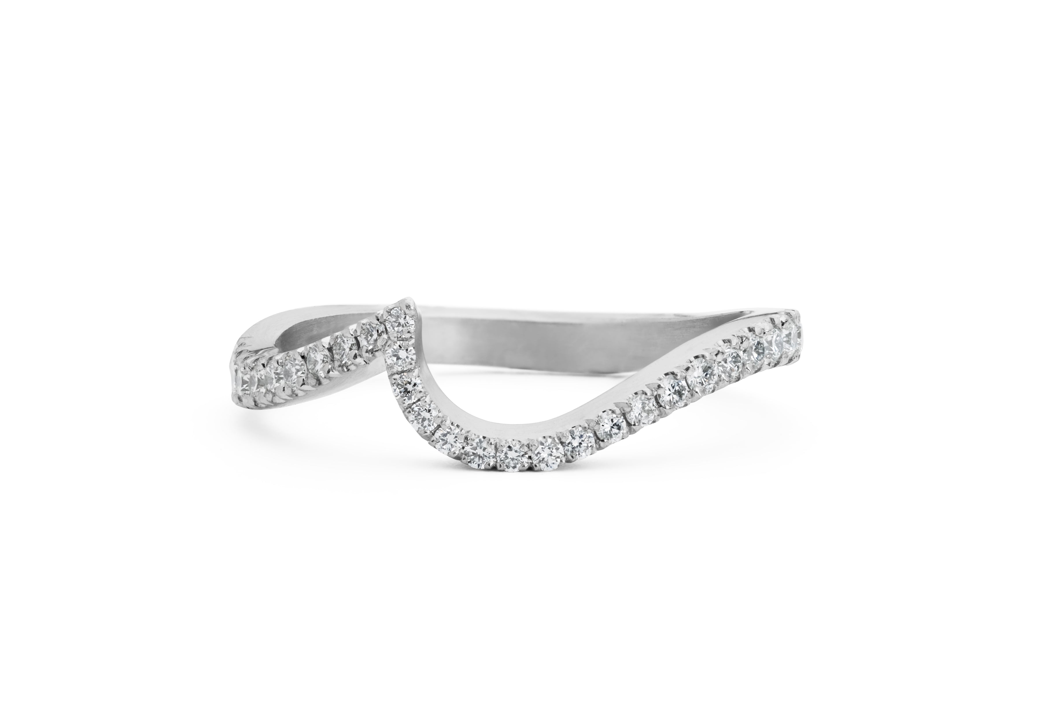 Diamond set fitted Wave wedding band-McCaul