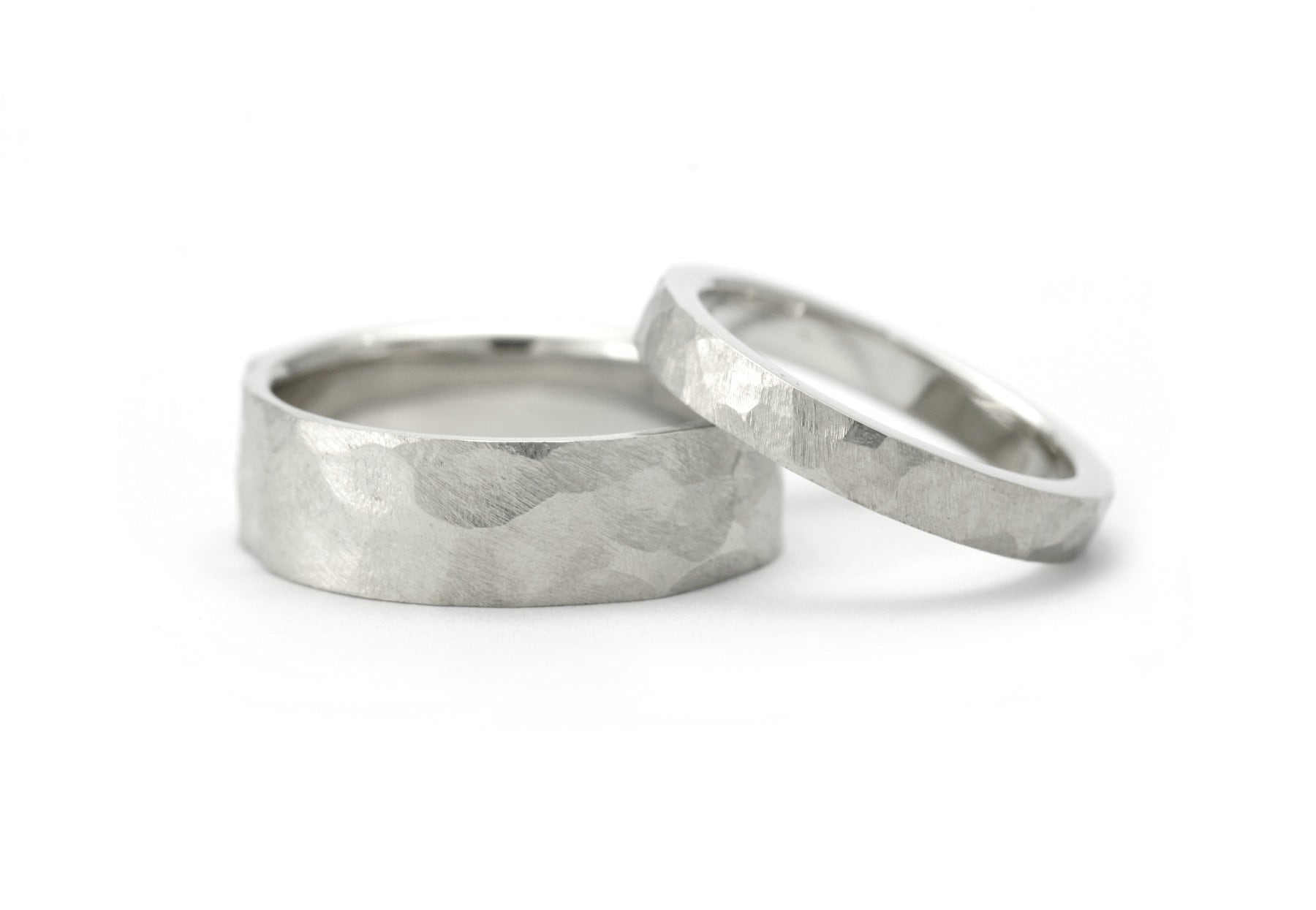 Ladies and mens hammered wedding bands-McCaul